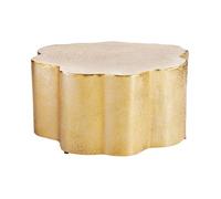 Table basse TRIANE dorée forme organique - Aluminium brillant design asymétrique