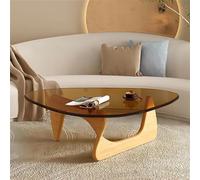 Table Basse Triangulaire en Verre avec Base irrégulière en chêne, Table d'appoint Moderne du Milieu du siècle pour Salon, Salle d'étude, Bureau, hôtel, Balcon, Petite Table Basse en Verre ma