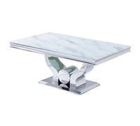 Table basse Trofy Chrome et plateau en verre 120x70 cm