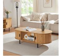 Table basse Tvedestrand bambou 120 x 55 x 40 cm naturel noir