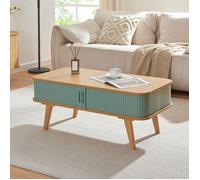 Table basse Tysvær bambou 100 x 50 x 40 cm naturel bleu