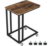 Table basse VASAGLE, avec structure en métal et roulettes, marron rustique LNT50X Marron rustique G