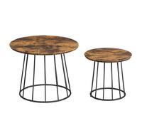 Table Basse - VASAGLE - Lot de 2 Moderne - Cadre en Acier - Marron Rustique