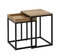 Table Basse, Vasagle, Pâle Et Métal, Naturel, Set De 2 Pièces Noir