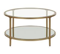 Table Basse Verre Et Acier Doré Ronde Birney Doré