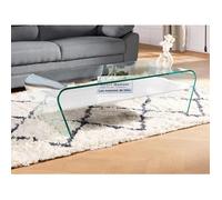 Table basse - Verre trempé - Tablette blanche laquée - KELLY