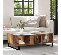 Table basse - VIDAXL - 104 x 60 x 35 cm - Bois d'ingénierie - 3 étagères - Pieds métal