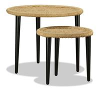 vidaXL Table basse 2 pièces Jute naturel Acier robuste Beige
