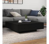 Table Basse Vidaxl Avec Lumières Led Chêne Noir 100x100x31 Cm Noir