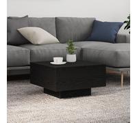 Table basse vidaXL avec lumières LED Chêne noir 55x55x31 cm
