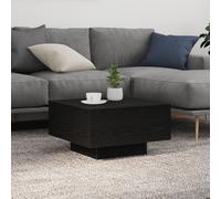 vidaXL Table Basse Chêne Noir 55 x 55 x 31 cm Bois d'ingénierie, Table Basse Moderne, Salon Élégant, LED Bas, Mobilier d'intérieur Multifonctionnel, Centre Élégant