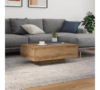 Table Basse Vidaxl Avec Lumières Led En Chêne Artisanal 85x55x31 Cm