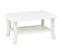 vidaXL Table basse Plastique résistante aux intempéries Blanc 90 x 60 x 46 cm