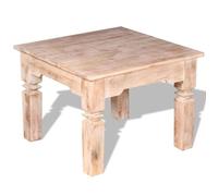 Table basse - VIDAXL - Bois d'acacia massif - Finition brossée blanche - 60x60x45cm