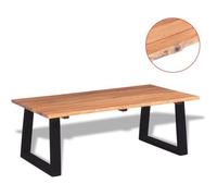vidaXL Table basse en bois d'acacia massif rectangulaire – aspect bois