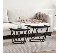 Table basse vidaXL Chêne noir Cadre en métal, plateau en bois Petit