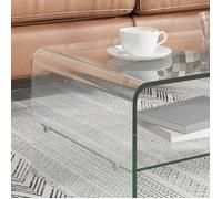 Table basse - vidaXL - Clair - Verre trempé - 98x45x31 cm - Transparent