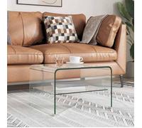 Table basse - vidaXL - Clair - Verre trempé - Étagère intégrée - 50x45x33 cm