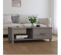 Table basse - vidaXL - HAMAR - Bois massif de pin - Gris clair - 100x55x35 cm