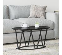 Table Basse vidaXL Noir en Chêne 80x40x40,5 cm en Bois D'ingénierie et Métal
