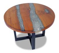 Table basse - vidaXL - Teck Resine - Rond - Vintage - 184 cm - Marron