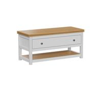 Table basse Vikla 100x40cm avec plateau de table rabattable blanc/chêne Vicco