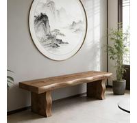 Table Basse Vintage en Bois Massif - Table Basse Japonaise pour Salon, Salle de thé, Salle à Manger et entrée, 120 x 35 x 45 cm (47,5 x 14 x 18 Pouces) - Élégant Banc à Chaussures