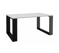 Table Basse - VIVALDI - Modern II - Blanc Noir - 90 cm - Style Industriel