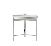 Table Basse Warm Nordic Compose Ø50 Blanc Chrome