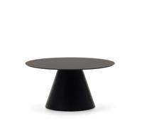 Table basse Wilshire en verre trempé dépoli et acier peint Ø80cm