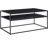 Table basse WOHNLING 100x60x45 cm métal Table de salon Industrial Noir, table basse acier avec rangement, table de salon avec vide-poches, table basse d'appoint Table d'angle