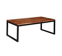 WOHNLING Basse 110x40x60 cm Table de Salon en Bois Massif/métal Sheesham | Table Basse Design de Style Industriel | Salon de Table | Table de Salon Solide