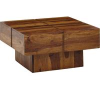 Table basse WOHNLING 57,5x57,5x30 cm Sheesham massif Table basse carrée, Table basse design massive, Petite table de salon Moderne