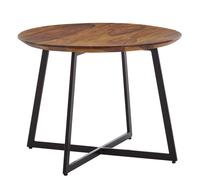 Table basse WOHNLING 60x60x45 cm Sheesham bois massif / métal Table basse ronde, Table de salon design Table basse massive, Petite table d'appoint Salon Moderne