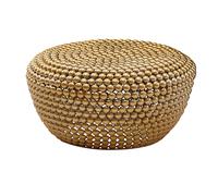 WOHNLING Table Basse Aluminium Or 60x60x30 cm Table de Salon métal Ronde | Table Basse Design Aluminium Oriental | Petite Table Basse Ronde