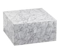 Table Basse - WOHNLING - Blanc - 60 x 30 x 60 cm - Aspect Marbre