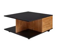 WOHNLING Basse Design Anthracite/chêne Sable | Table de Salon avec 2 tiroirs | Table Basse à roulettes | Table à 2 Compartiments