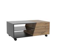 Vicco Table Basse Yukon, Bois/Noir, 100 x 60 cm