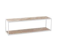Table Basse 2 Niveaux "Miraza" 150cm Naturel & Blanc