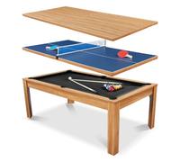 Table Billard 3 en 1 Convertible 7FT en Table à Manger et Tennis de Table
