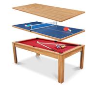 Table Billard 3 en 1 Convertible 7FT en Table à Manger et Tennis de Table