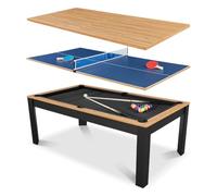 Table Billard 3 en 1 Convertible 7FT en Table à Manger et Tennis de Table