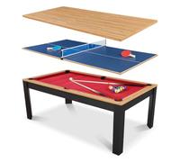 Table Billard 3 en 1 Convertible 7FT en Table à Manger et Tennis de Table