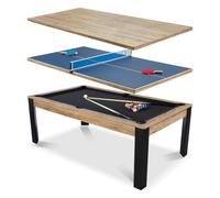 Table Billard 3 en 1 Convertible 7FT en Table à Manger et Tennis de Table