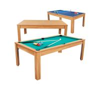 Table billard convertible 7FT Prego bois clair tapis vert anglais