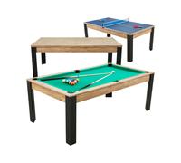 Table billard convertible Prego 7FT chêne fumé tapis vert anglais