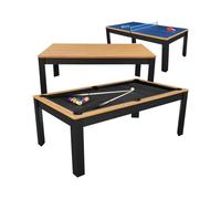 Table billard convertible Prego 7FT duo bois et noir tapis noir feutré