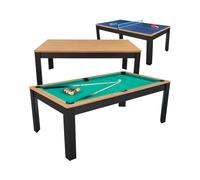 Table billard convertible Prego 7FT duo bois et noir tapis vert anglais