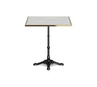 Blumfeldt Table bistro Patras Lux 60x60 cm marbre véritable, base fonte, intérieur/extérieur