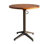 Table bistro ronde Aluminium - Typon - L.68 x l.68 x H.74 cm - Anthracite/Teck - 2 personnes